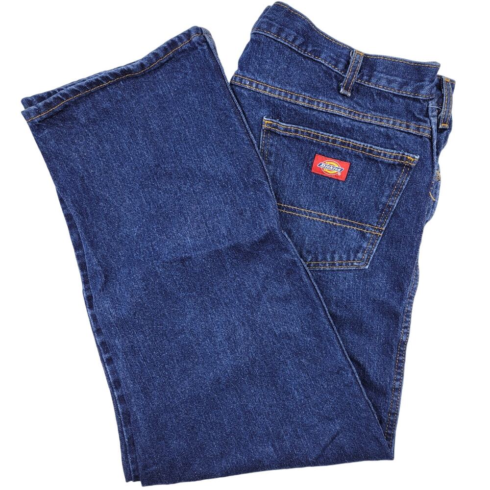 Dickies Jeans Men's 40 X 29 Straight Leg Mid Rise Medium Wash Denim 100% Cotton